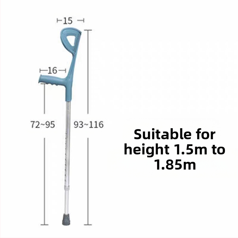 Aliuminio lydinio alkūninė lazda, vieno rankenos dizainas, anti-slydimas, ištraukiama ir reguliuojama, modelis ZG01