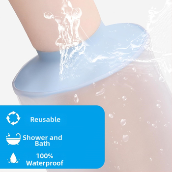 Силиконов постоперативен предпазител за къпане на крак – водоустойчив модел за калф (Материал: силикон; Функция: водоустойчивост; Модел: калф; Тегло: 100 g; Приложение: постоперативно къпане на травми и фрактури на крака)