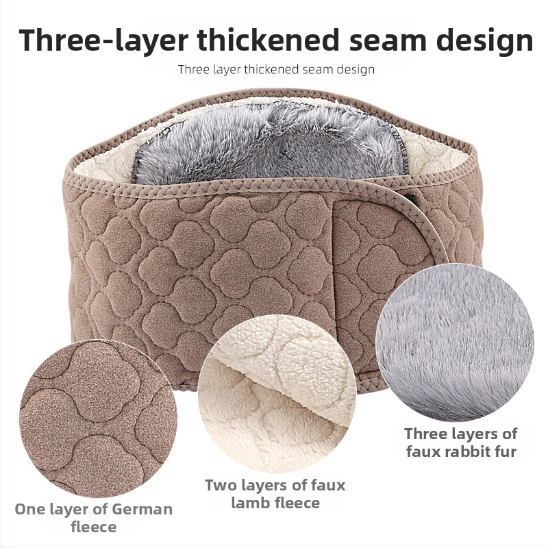 Защитен колан за талия — трислойно топло подплатено коланче с флис и велкро закопчаване; за възрастни; подходящ за ледени и снежни спортове