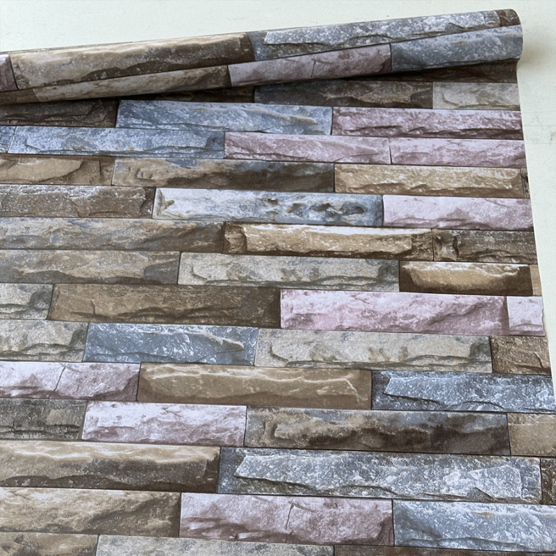 Lipni tapetė su 3D retro plytų raštu, atspari vandeniui, sutirštinta, atspari pelėsiui — Imperial Decoration