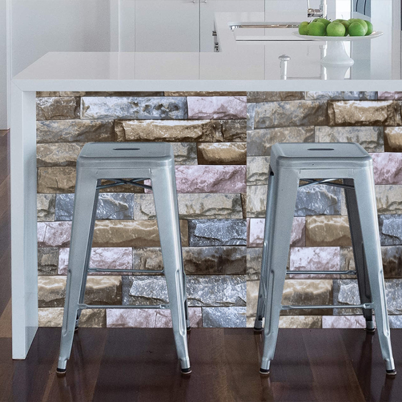 Lipni tapetė su 3D retro plytų raštu, atspari vandeniui, sutirštinta, atspari pelėsiui — Imperial Decoration