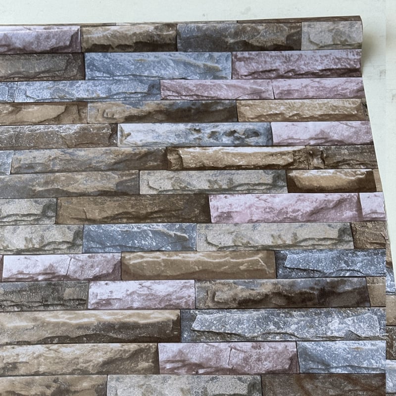 Lipni tapetė su 3D retro plytų raštu, atspari vandeniui, sutirštinta, atspari pelėsiui — Imperial Decoration