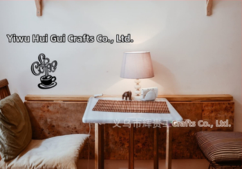 Huigui метален геометричен лого за кафе — стенна декорация, модерен минималистичен стил, подходящ за дом, офис и хотел