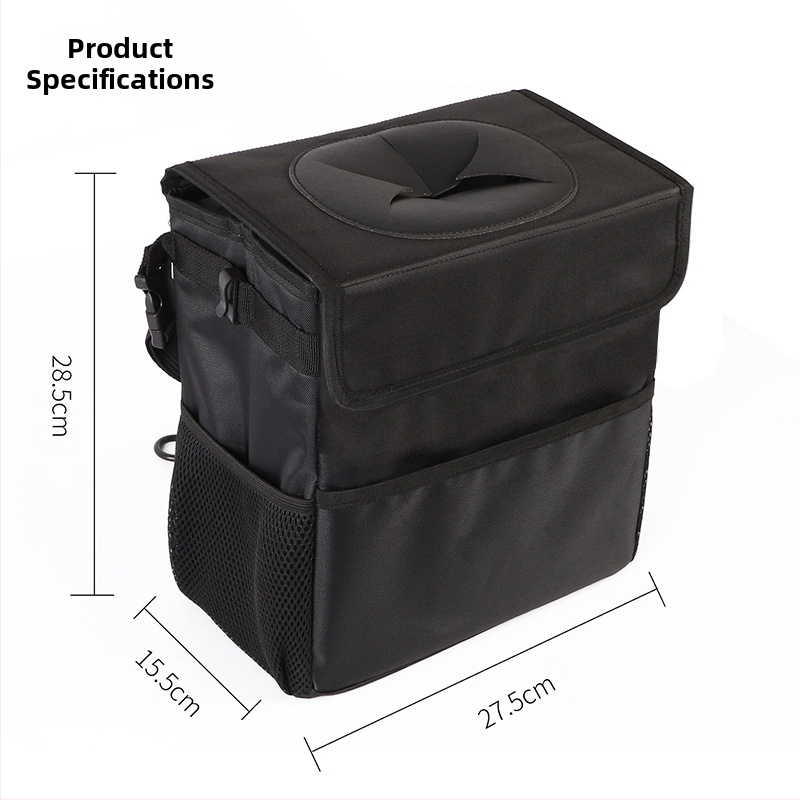 Автомобилен кош за отпадъци, водоустойчив, сгъваем, закачващ се за облегалката на задната седалка, с дръжка, Oxford плат