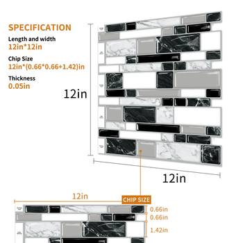 Αυτοκόλλητο τοίχου από ρητίνη, 3D καρό μωσαϊκό, αδιάβροχο και ανθεκτικό στη μόλυνση, μοντέρνο απλό στυλ