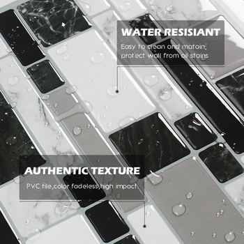 Αυτοκόλλητο τοίχου από ρητίνη, 3D καρό μωσαϊκό, αδιάβροχο και ανθεκτικό στη μόλυνση, μοντέρνο απλό στυλ