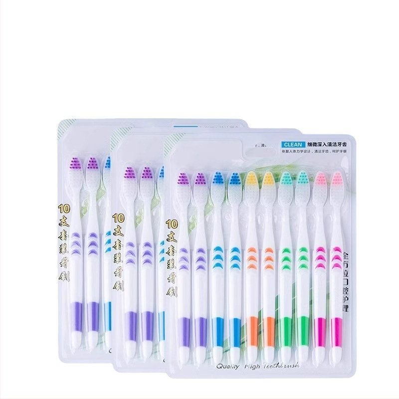 Зъбна четка с бамбуков въглен за възрастни, ултра-фини меки влакна, индивидуално опакована, 30 броя