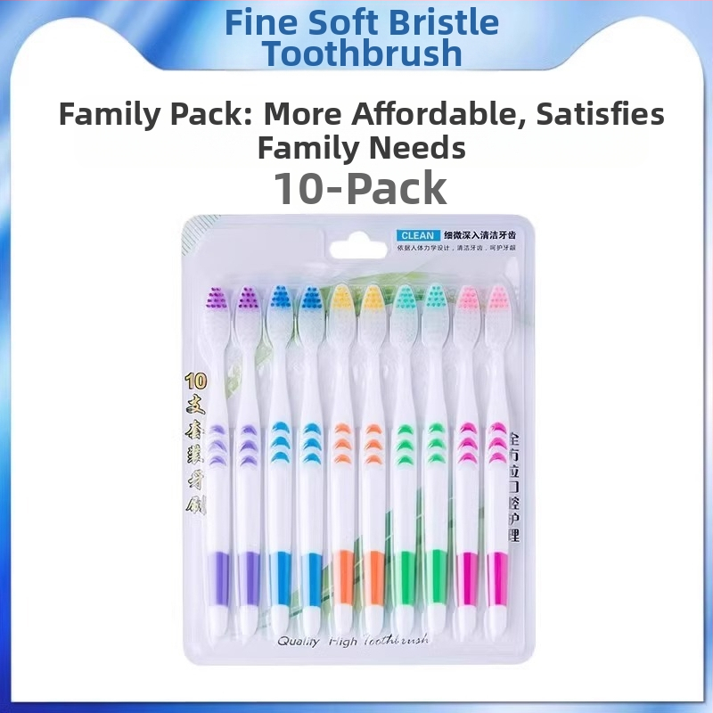 Dantų šepetėlis iš bambuko anglies suaugusiems, itin plonos minkštos šerelės, atskirai įpakuotas, 30 vnt