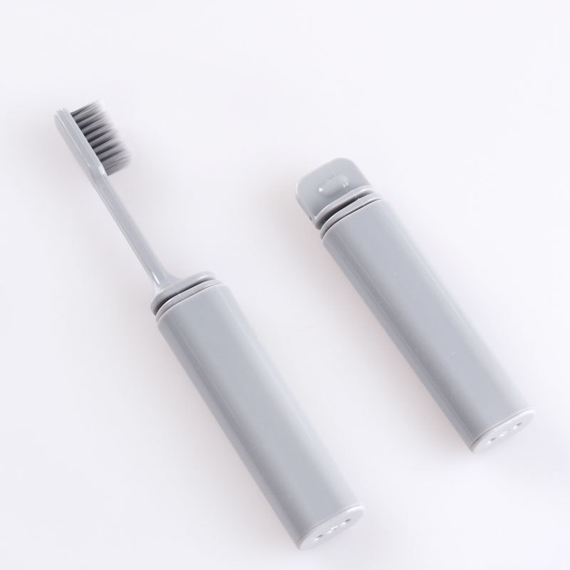 Sulankstoma bambusinė kelioninė dantų šepetėlis tinkama kemperiams ir žygiams – daugkartinė rankinė dantų šepetėlis su liežuvio valymo funkcija