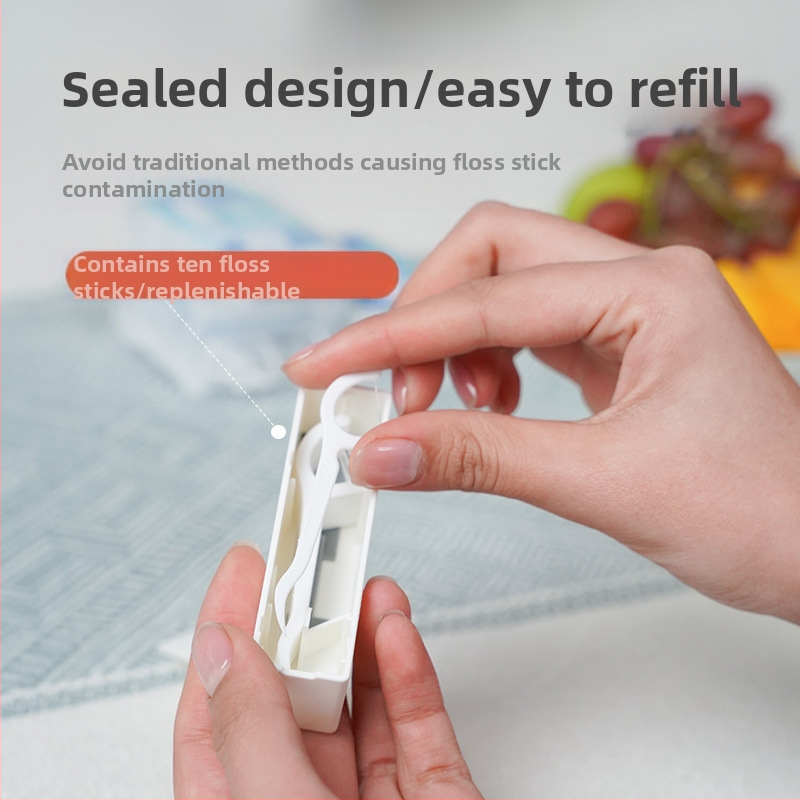 Портативна кутия за зъбни конци с автоматично изскачване и съхранение, тип натискане, еднократни конци за зъби, 80–100 бр