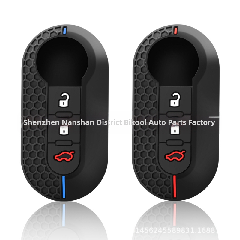 Silikoonist võtukarp Fiat 500 jaoks, kokkukäiv 3-nupuline, õõnes disain