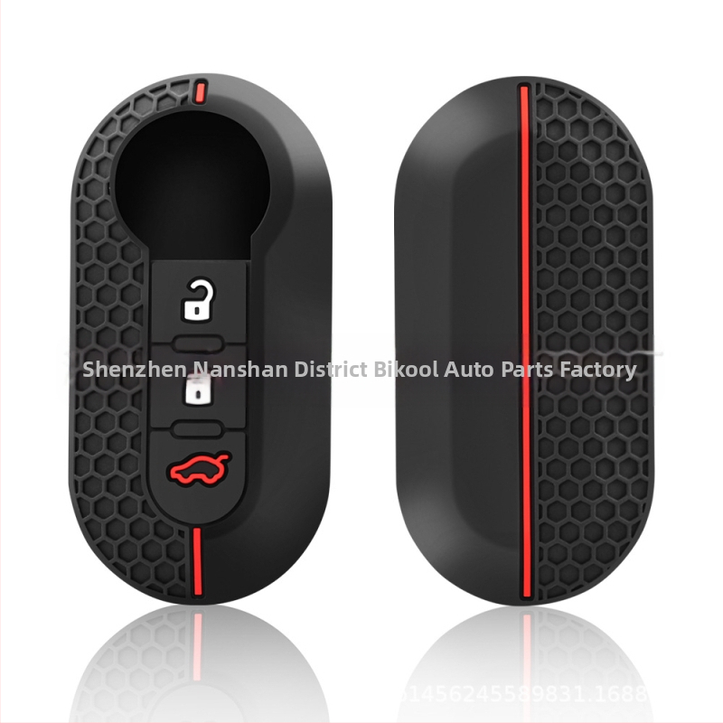 Silikoonist võtukarp Fiat 500 jaoks, kokkukäiv 3-nupuline, õõnes disain