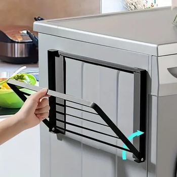 Κρεμαστό τοίχου αναδιπλούμενο καλάθι για βρώμικα ρούχα, από ανοξείδωτο ατσάλι, για μπάνιο ή πλυντήριο