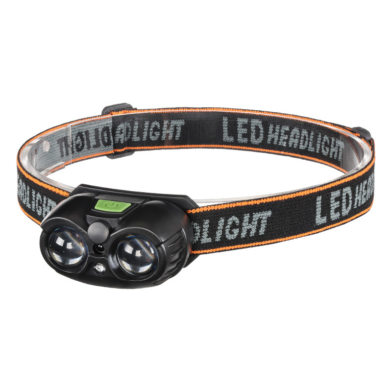 USB зареждаща челна лампа с XPG LED, преносима, лъч 100–200 m, вградена 400 mAh 14500 литиева батерия, ръчно захранване