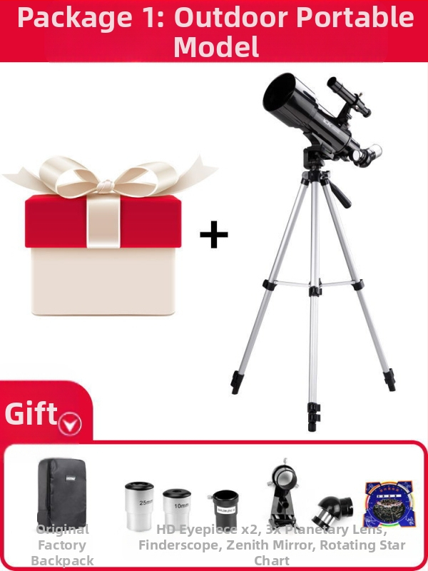 Monokulinis astronominis teleskopas, 16–200× priartinimas, regėjimo laukas 100/1000 m, modelis 40070 Upgrade