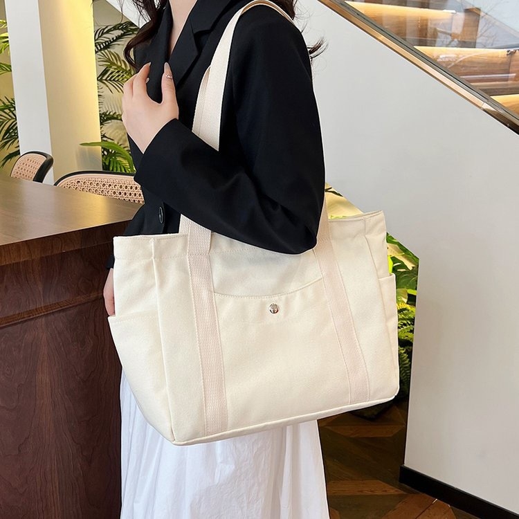 Női vászontáska vállra, városi egyszerű stílus, vízszintes négyzet alakú, cipzárral záródó, telefon- és azonosító zsebbel