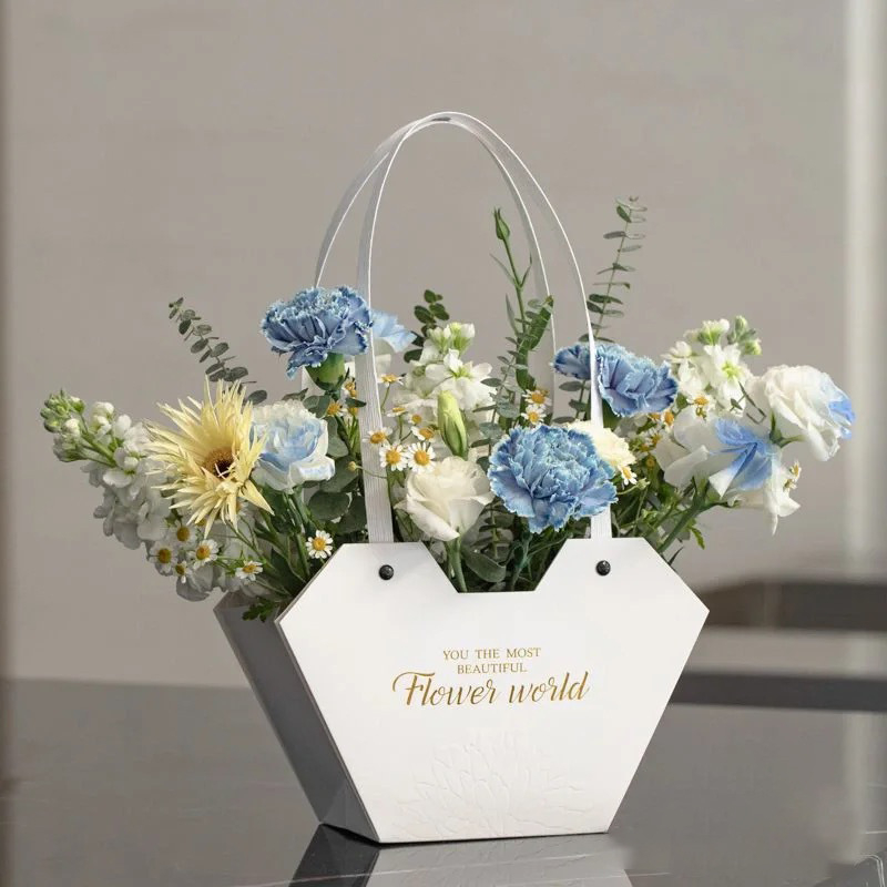 Gėlių puokštės dovanos įpakavimas ir nešiojamas maišelis, kartonas, bronzavimas, Yiwu Kinija, Spot, Yibang Packaging