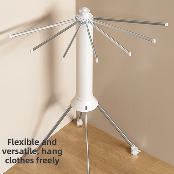 Pastatoma drabužių džiovyklė, mobilus sparno dizainas, plastikas, ištraukiama ir sulankstoma