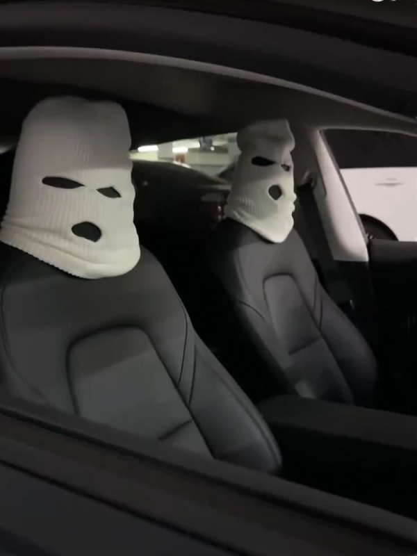 Autófejtámla-hüvely maszk dizájn, akril anyag, modell Mask Headrest Case, testreszabható feldolgozás