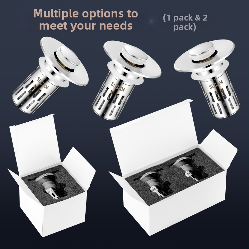 Дренажен запор за мивка с US стандарт, медна сърцевина, филтър от 304 неръждаема стомана, ABS медно покритие — модел E1