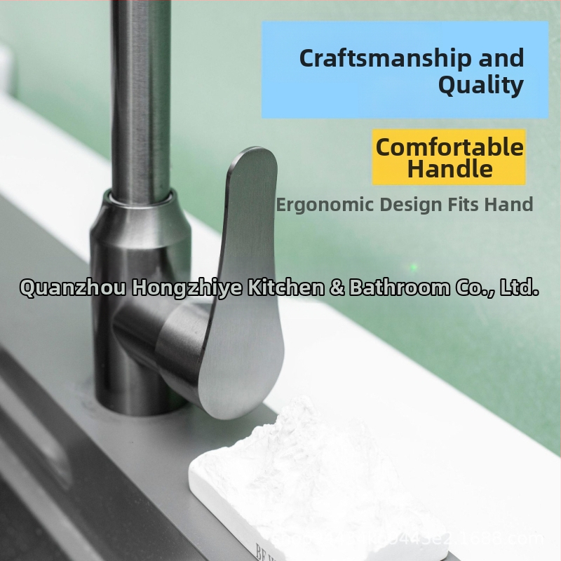 Кухненски смесител за топла и студена вода, 360° въртене, изцяло меден корпус, керамичен дисков клапан, модел BLT02GQH-80