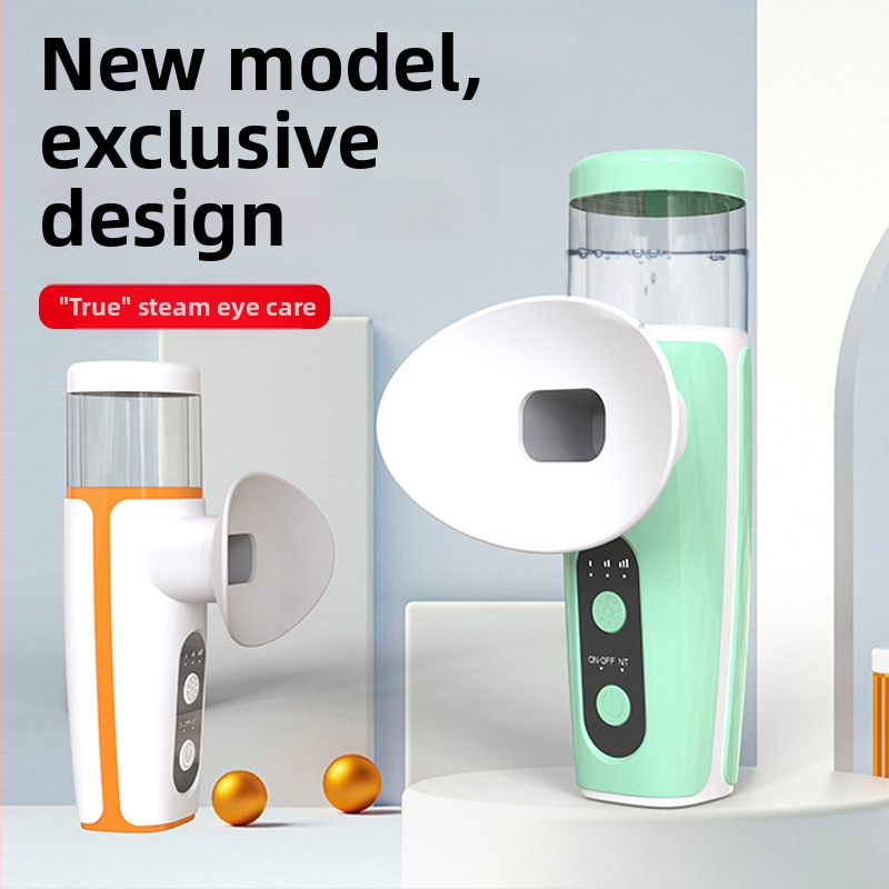 Rokas nano aerosols acīm mitrināšanai, atvieglo acu nogurumu un sausumu, pārnēsājams tvaika acu mazgāšanas līdzeklis; 1 ātrums; karsts un auksts izsmidzinājums; ABS plastmasas korpuss; iekšējā akumulators 500–800 mAh; darbības laiks 1–3 h