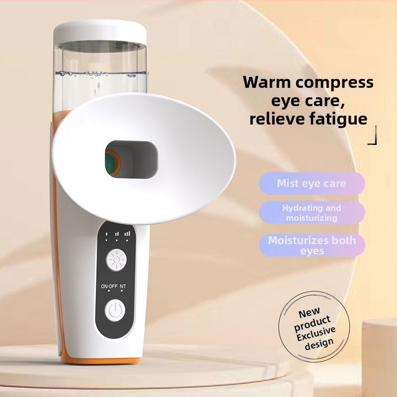 Ръчно устройство за нано спрей за овлажняване на очи, облекчава умората и сухотата, преносимо промиване с изпарение; 1 скорост, горещо/студено пръскане, ABS корпус, вградена батерия 500–800 mAh, живот 1–3 ч.