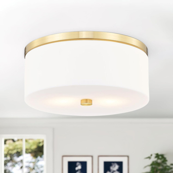 Φωτιστικό οροφής LED 110V, μεταλλικό σώμα, υφασμάτινο σκιάδιο, κάλυψη 5–10 τ.μ., κατάλληλο για σαλόνι και υπνοδωμάτιο