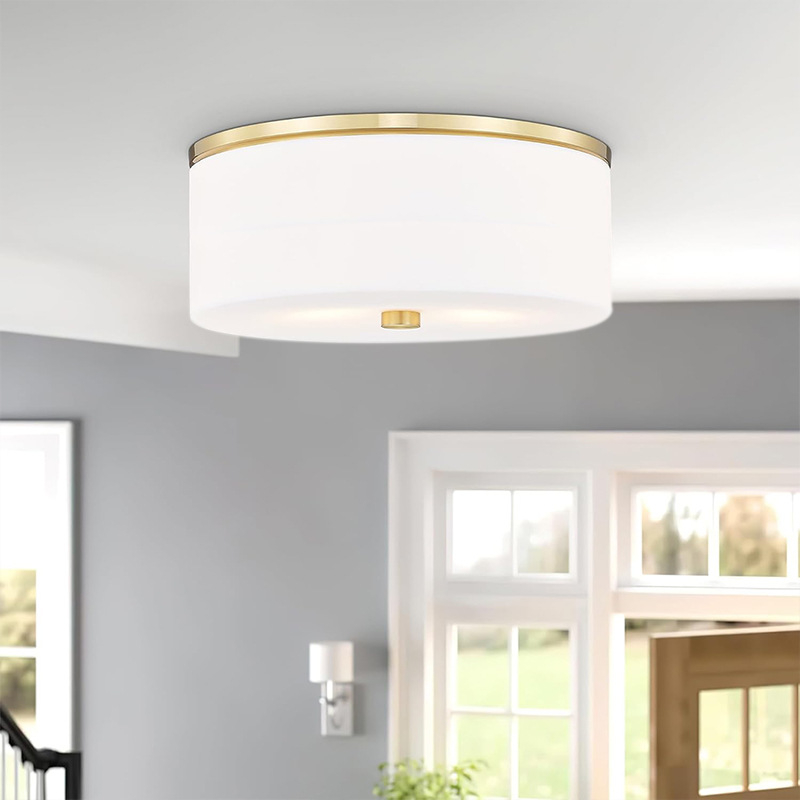 Φωτιστικό οροφής LED 110V, μεταλλικό σώμα, υφασμάτινο σκιάδιο, κάλυψη 5–10 τ.μ., κατάλληλο για σαλόνι και υπνοδωμάτιο