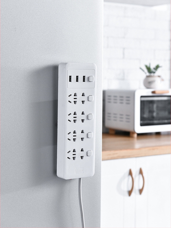 Επίτοιχος φορέας πρίζας με κολλητή εγκατάσταση - πλαστικό, δημιουργικός σχεδιασμός, διπλό επίπεδο αποθήκευσης, κατάλληλο για κουζίνα, μπάνιο και ταξίδια