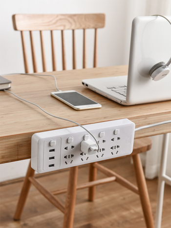 Επίτοιχος φορέας πρίζας με κολλητή εγκατάσταση - πλαστικό, δημιουργικός σχεδιασμός, διπλό επίπεδο αποθήκευσης, κατάλληλο για κουζίνα, μπάνιο και ταξίδια