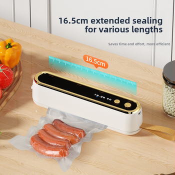 Безжична ръчна вакуумна машина за запечатване на храна у дома — 40W, 7.4V, зареждане, пластмасов корпус, капацитет под 500 мл.