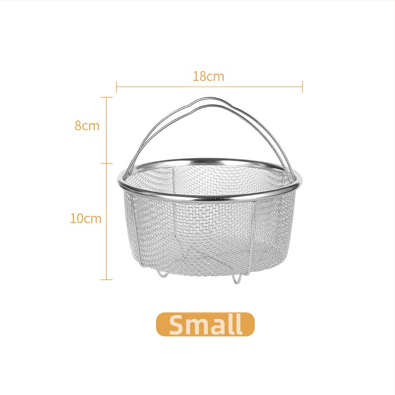 Saliekams nerūsējošā tērauda tvaika grozs 201, piemērots rīsu vārīšanai un spiedienkatlam — daudzfunkcionāls ar sietveida eļļas filtrs