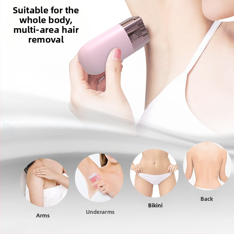 Женски електрически апарат за обезкосмяване със светлина, за цялото тяло, 2 приставки за остриета, USB/електрическо захранване, модел 9103