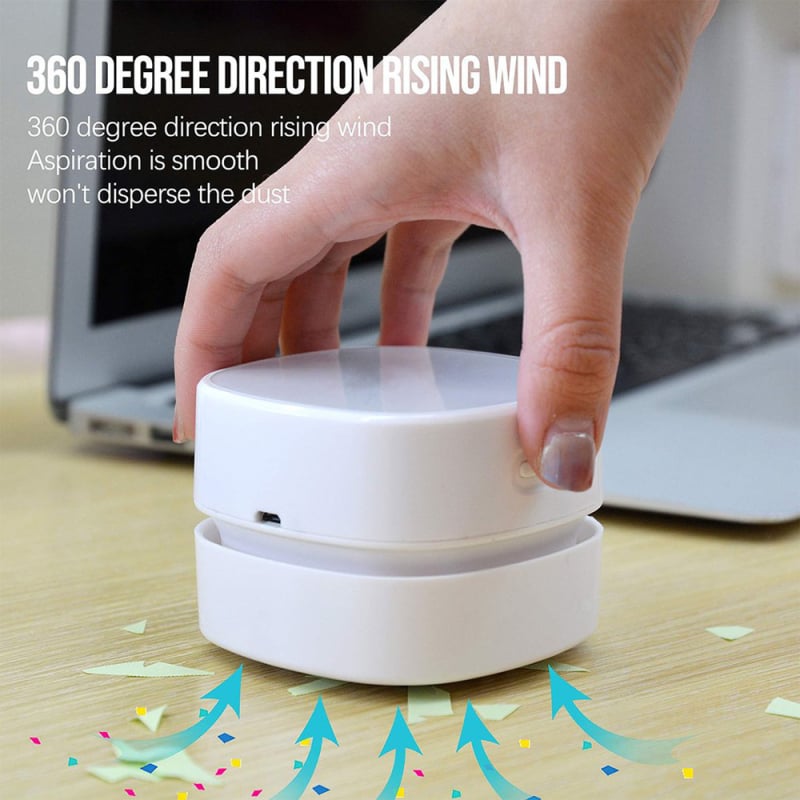 Mini stalinis dulkių siurblys klaviatūrai, belaidis, USB maitinimas, 5W, ciklono antgalis, sausos dulkių talpykla, tylus veikimas