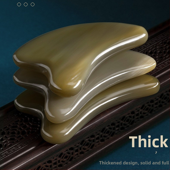 Гуа Ша масажна плоча от биволски рог; тегло 35 г; за лицев масаж и масаж на цялото тяло