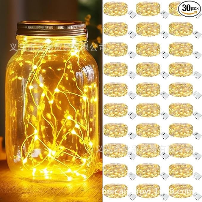 LED lampice od bakrene žice, 30 nizova, plastična konstrukcija, dekor za događanja – pogodno za vjenčanja i blagdane