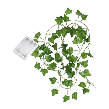 LED φωτεινή σειρά από χαλκοσωλή σε μορφή φύλλου, για εσωτερικούς/εξωτερικούς χώρους, 20 LED, IP65, 2800K, τροφοδοσία με μπαταρίες, έλεγχος με κουμπί