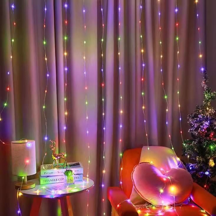 LED niti za zavjese, vanjska vodootporna, USB daljinsko upravljanje, mijenjanje boja i efekti tečenja svjetla
