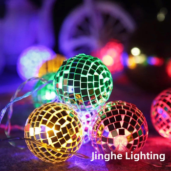 Αλυσίδα LED φωτισμού με μπίλια καθρέφτη – Διακοσμητικά κρεμαστά LED με 20 LED, Mullinsen chip, IP44, είσοδος 3V, PF 0.6