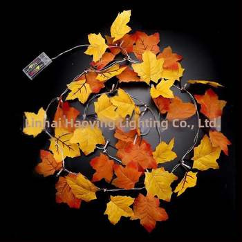 LED нишкови светлини с дръжка, във форма на кленов лист за празнична декорация (Модел xx004, Капачка на лампата v5, IP42, Живот 10000 ч., Моделиране на листа)