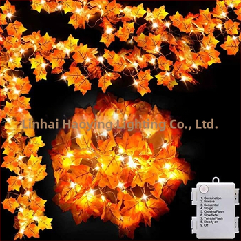 LED нишкови светлини с дръжка, във форма на кленов лист за празнична декорация (Модел xx004, Капачка на лампата v5, IP42, Живот 10000 ч., Моделиране на листа)