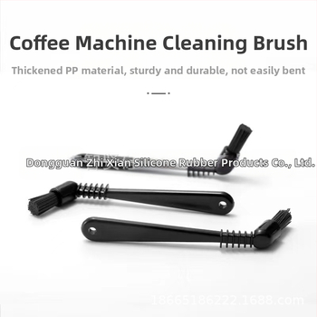 Βούρτσα καθαρισμού μηχανής καφέ, πλαστική, με μαλακές τρίχες, διπλής κεφαλής, για τον καθαρισμό της κεφαλής παρασκευής και του μύλου