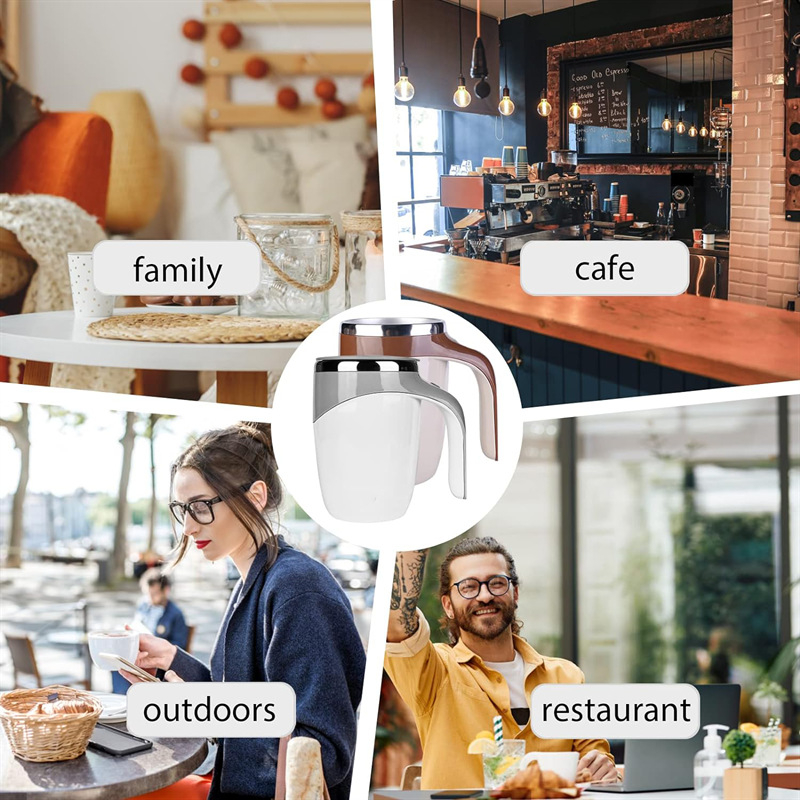 Šalica za kavu od nehrđajućeg čelika s automatskim magnetskim miješanjem, električno miješenje, težina 0,5 kg, mogućnost prilagođenog logotipa