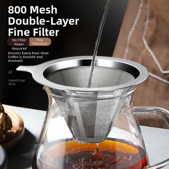 Χωνί καφέ από ανοξείδωτο ατσάλι – ρετρό στυλ, μάρκα Chef Ji Qixiu, εξάρτημα: χωνί, χειροκίνητο