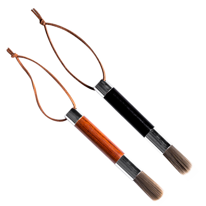 Kávéfőző és daráló tisztító kefé fa fogantyúval — tömörfa, kézi használat, modern egyszerű stílus