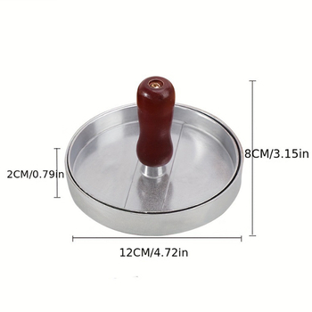 Chuanzan κυκλική χειροκίνητη πρέσα για μπέργκερ από κράμα αλουμινίου, με εκτυπωμένο λογότυπο και δυνατότητα προσαρμογής