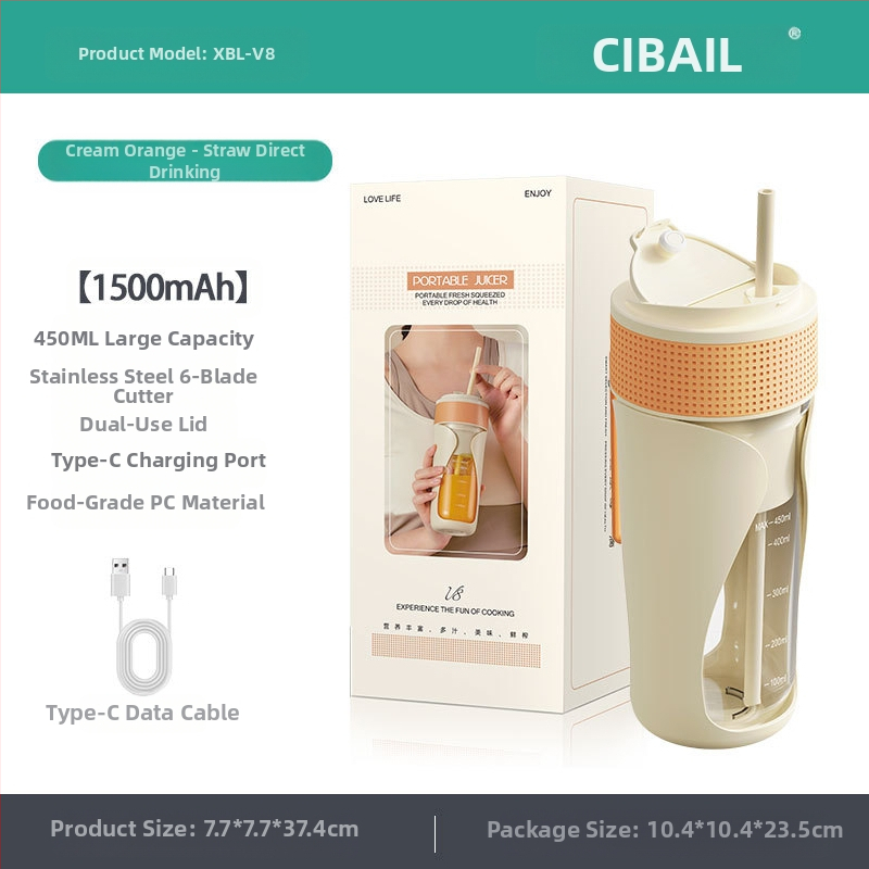 Nešiojamas belaidės vaisių sulčių puodelis, aukštos spartos 12001–15000 aps./min, talpa 401–600 ml, 50W, įmontuota baterija, PC maisto klasės plastikas