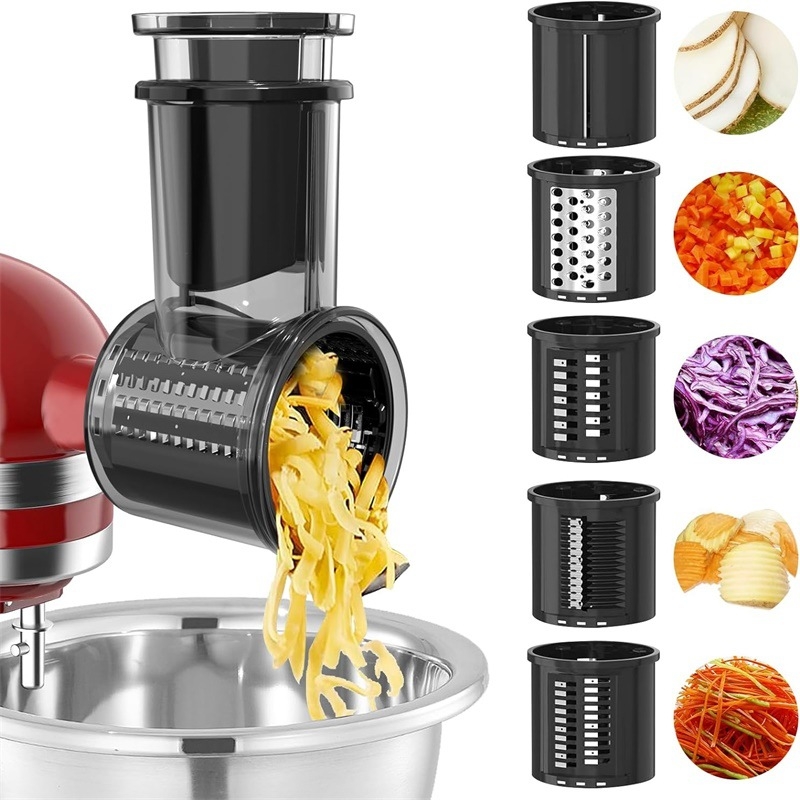 CAYOMEN KA-06 Įmontuojamas KitchenAid virtuvės kombaino pjaustymo ir tarkavimo priedas, penkių peilių volas