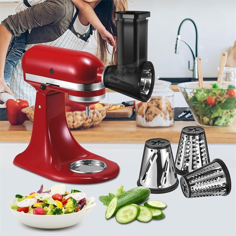 CAYOMEN KA-06 Įmontuojamas KitchenAid virtuvės kombaino pjaustymo ir tarkavimo priedas, penkių peilių volas